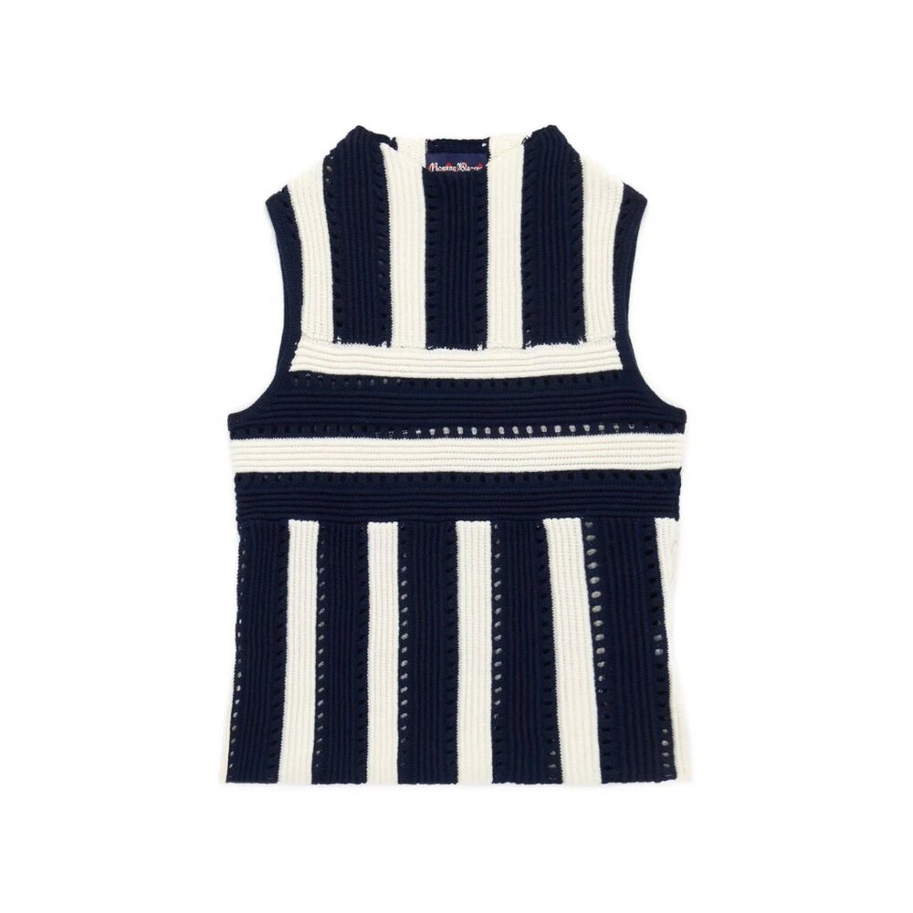 ROWING BLAZERS - Knit Stripe Tank - Navy / White - Sz L - BNWT - Picture 5 of 11